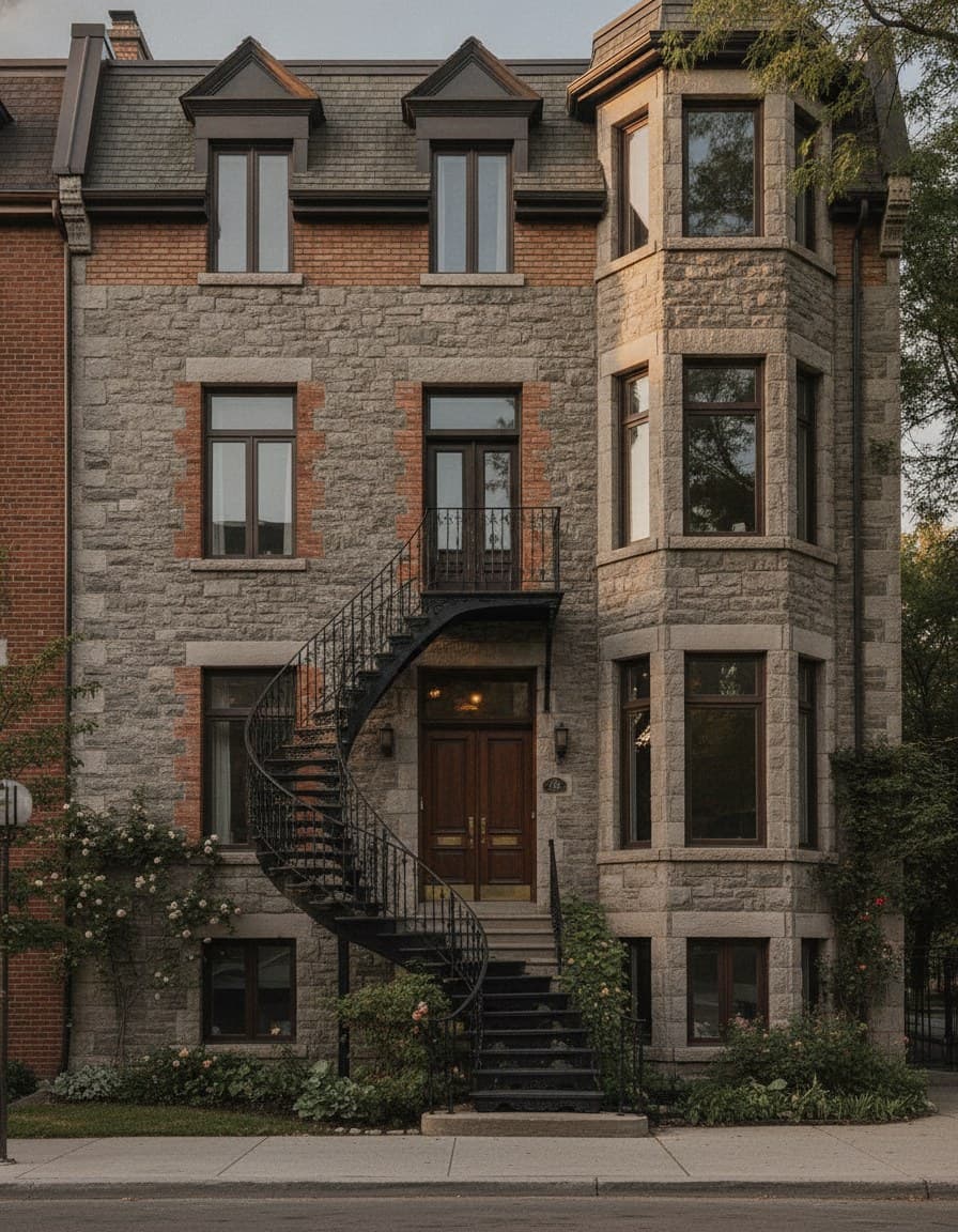 Montreal greystone apartment building